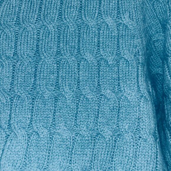 Appleseeds Wool Cable knit Cardigan Sweater S Blue Long Sleeve Vintage - Picture 9 of 12